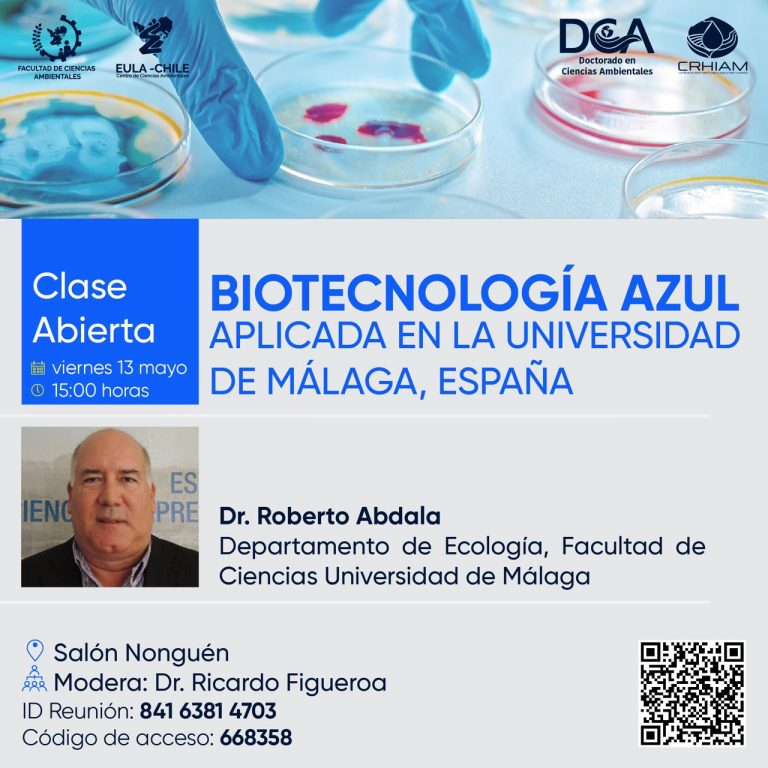 Conferencia “Biotecnología azul aplicada en la Universidad de Málaga, España” 10 mayo, 202210 mayo, 2022